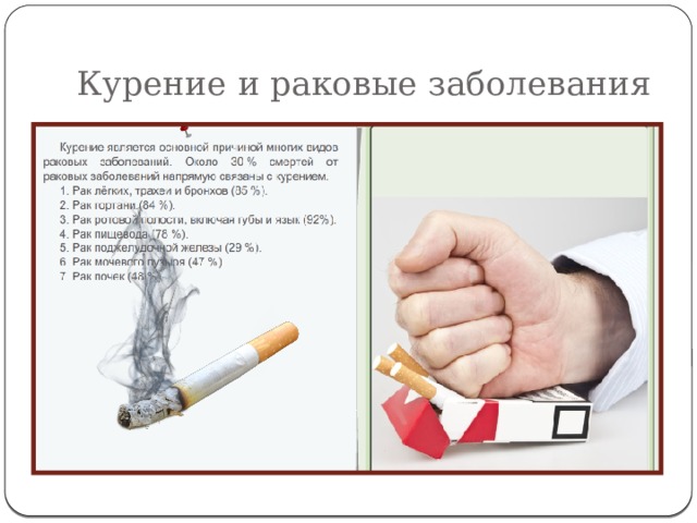 Курение и раковые заболевания 12 