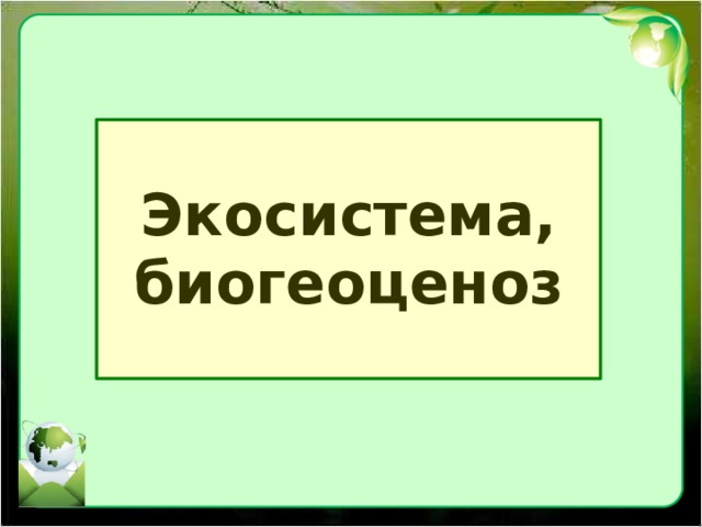 Экосистема,  биогеоценоз 