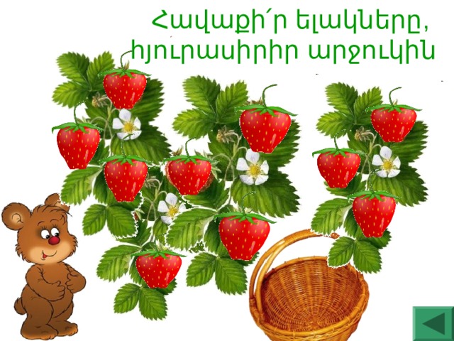  Հավաքի՛ր ելակները, հյուրասիրիր արջուկին 
