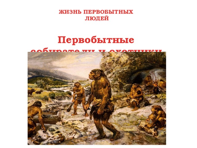 ЖИЗНЬ ПЕРВОБЫТНЫХ ЛЮДЕЙ Первобытные собиратели и охотники 