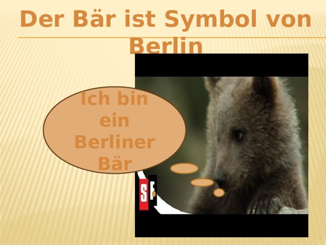Der Bär ist Symbol von Berlin Ich bin ein Berliner Bär 