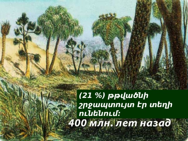 (21 %) թթվածնի շրջապտույտ էր տեղի ունենում: 
