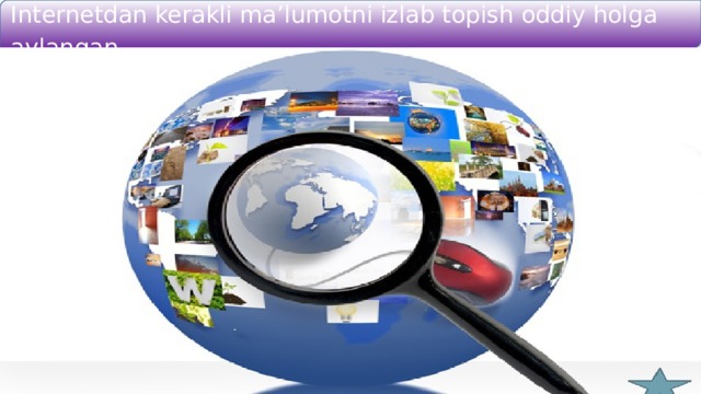 Internetdan kerakli ma’lumotni izlab topish oddiy holga aylangan . 