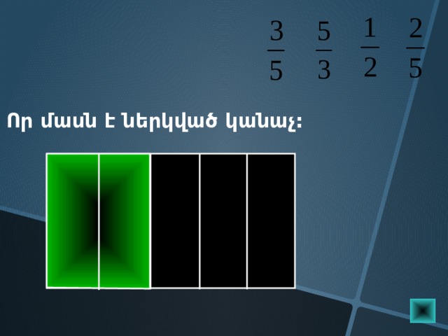 Որ մասն է ներկված կանաչ: Пригласите к компьютеру ученика  