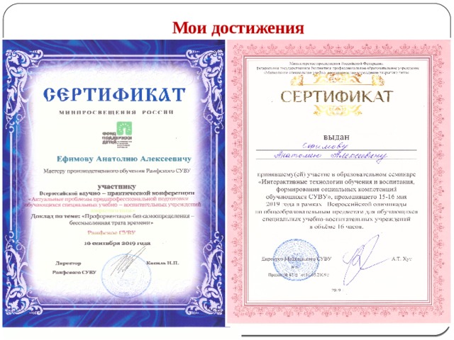 Мои достижения 