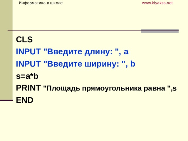 CLS INPUT 