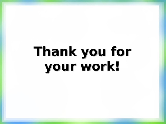 Thank you for your work! 