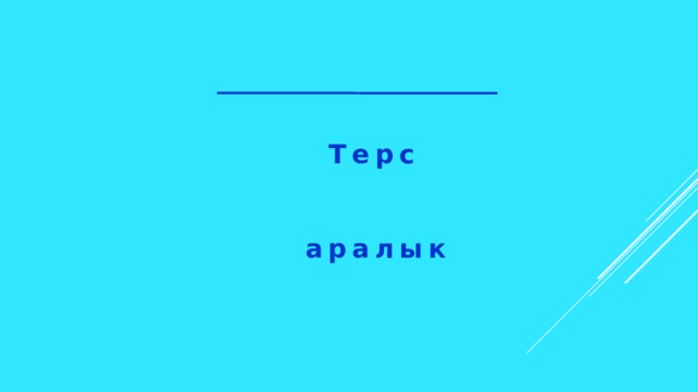  Терс аралык 