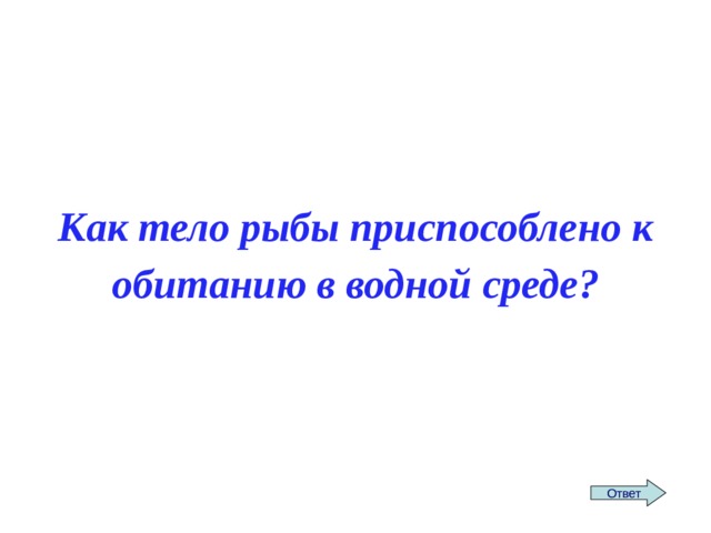Как тело рыбы приспособлено к обитанию в водной среде? Ответ 
