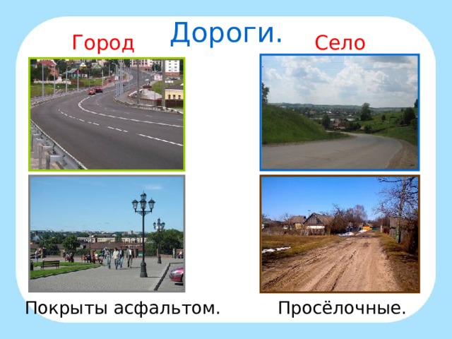 Дороги. Село Город Покрыты асфальтом. Просёлочные. 