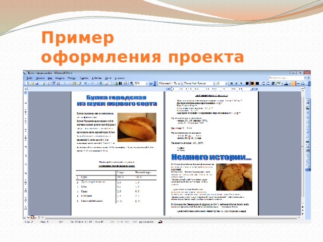 Пример  оформления проекта 