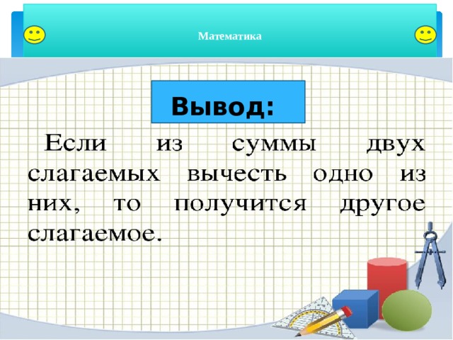 Математика Вывод:  