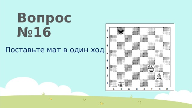 Вопрос №16 Поставьте мат в один ход 