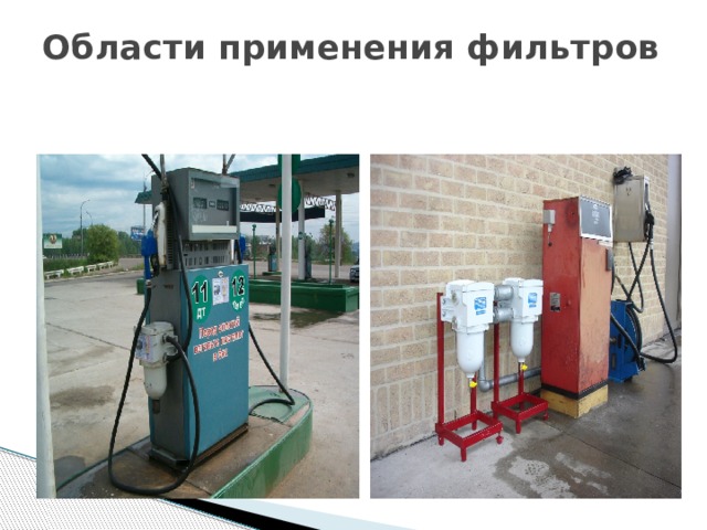 Области применения фильтров 