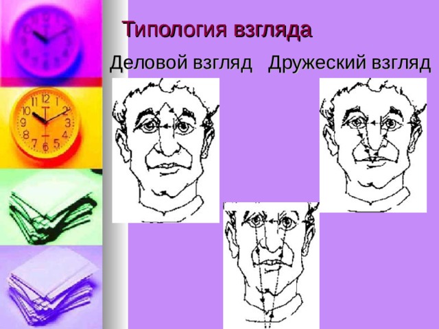 Типология взгляда Деловой взгляд Дружеский взгляд 