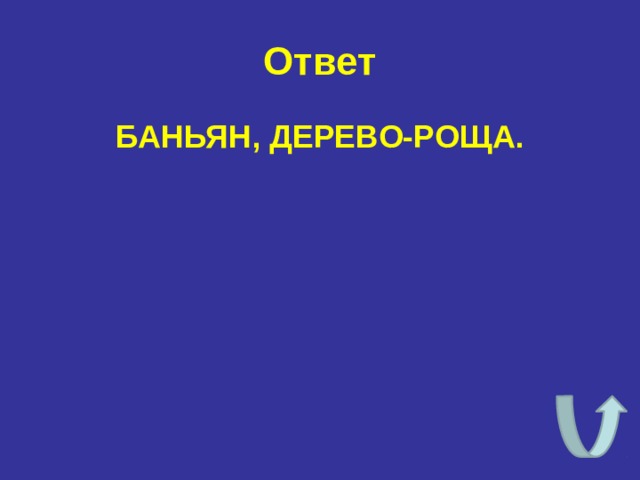 Ответ БАНЬЯН, ДЕРЕВО-РОЩА. 