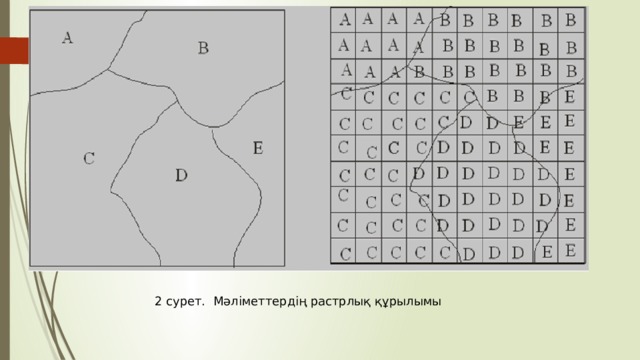 2 сурет. Мәліметтердің растрлық құрылымы 