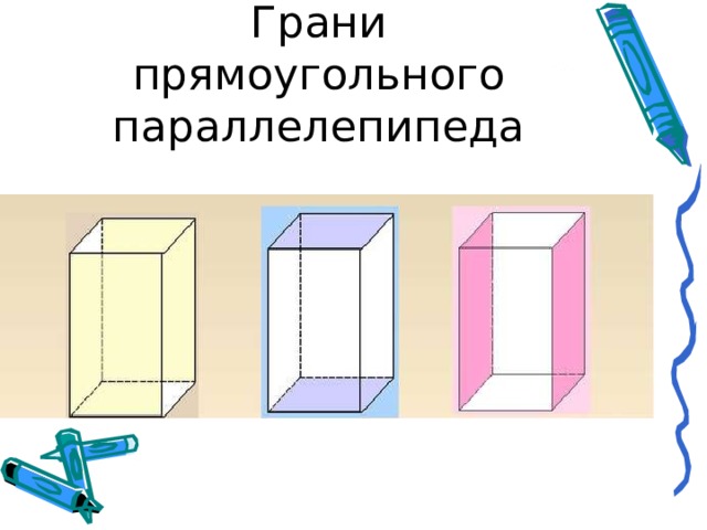 Грани прямоугольного параллелепипеда 