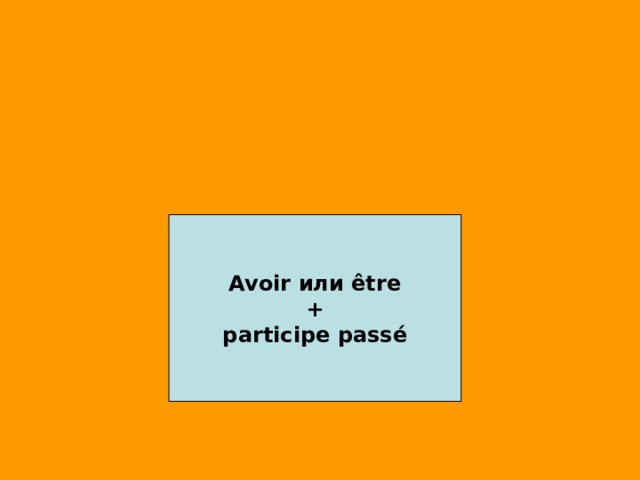 Avoir или être  + participe passé 