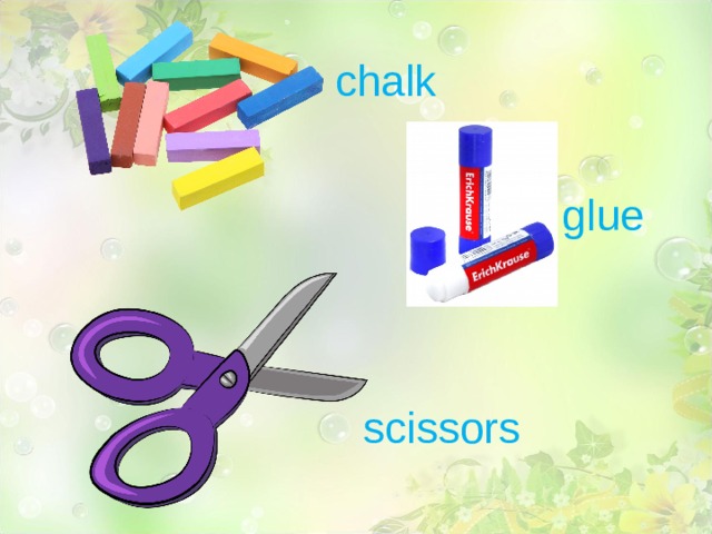chalk glue scissors 