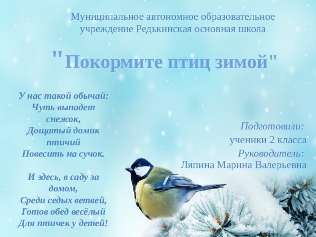 Муниципальное автономное образовательное учреждение Редькинская основная школа 