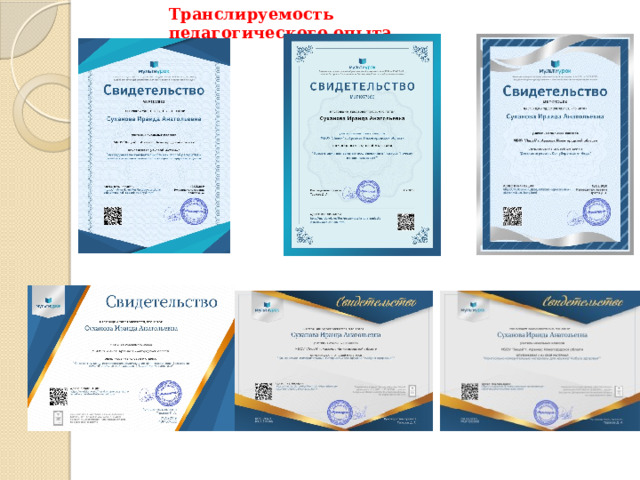 Транслируемость педагогического опыта 