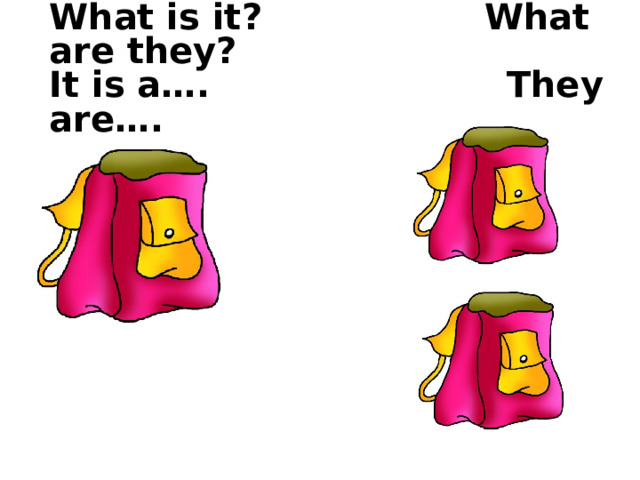 What is it? What are they?  It is a…. They are…. 