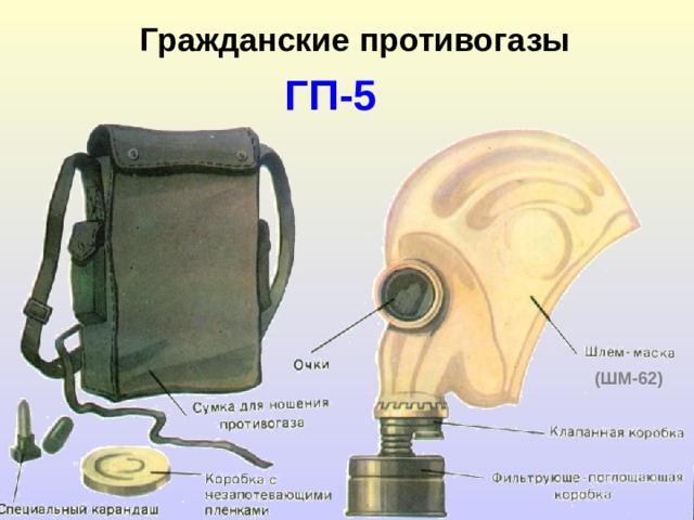 Гражданские противогазы ГП-5 (ШМ-62) 