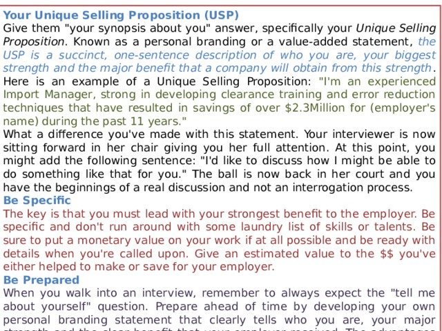 Your Unique Selling Proposition (USP) Give them 