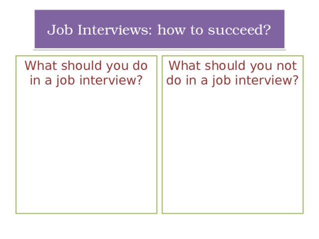 Job Interviews: how to succeed? What should you do in a job interview? What should you not do in a job interview?  