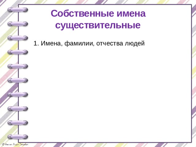 Собственные имена существительные 1. Имена, фамилии, отчества людей 