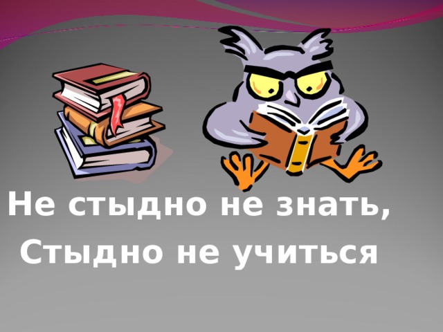    Не стыдно не знать, Стыдно не учиться  
