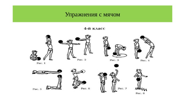 Упражнения с мячом 