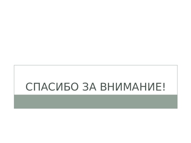 СПАСИБО ЗА ВНИМАНИЕ! 