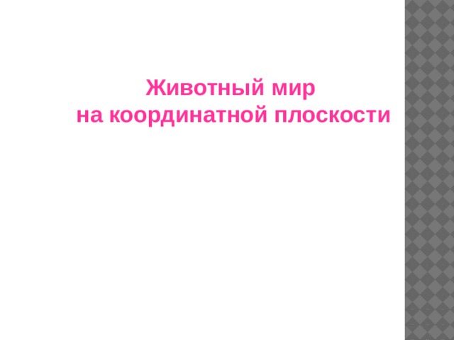 Животный мир  на координатной плоскости  