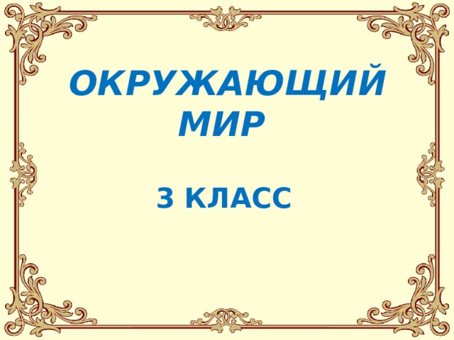 ОКРУЖАЮЩИЙ МИР 3 КЛАСС 