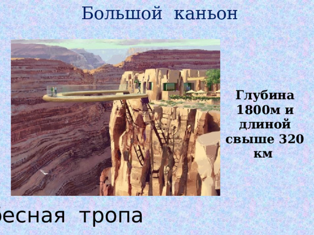 Большой каньон Глубина 1800м и длиной свыше 320 км Небесная тропа 