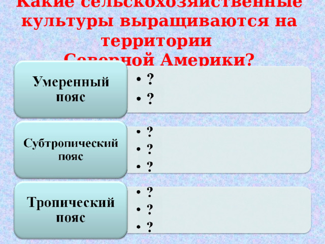 Какие сельскохозяйственные культуры выращиваются на территории  Северной Америки? 