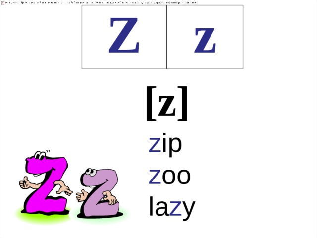 Z z [z] z ip  z oo  la z y 