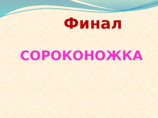  Финал  СОРОКОНОЖКА 