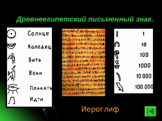 Древнеегипетский письменный знак. Иероглиф 