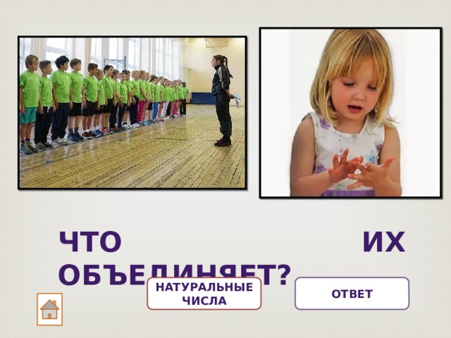 Что их объединяет? Ответ Натуральные числа 