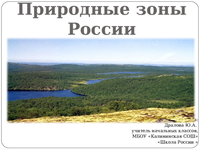 Природные зоны России Подготовила: Дралова Ю.А. учитель начальных классов, МБОУ «Калининская СОШ»  «Школа России » 