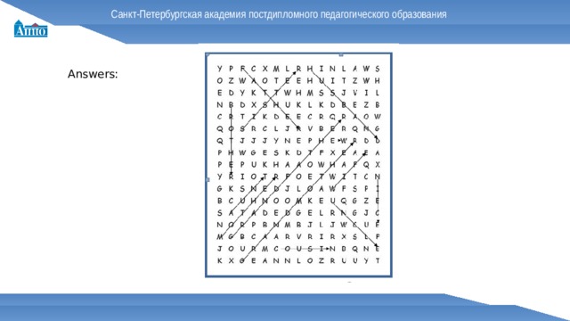 Санкт-Петербургская академия постдипломного педагогического образования Answers: 