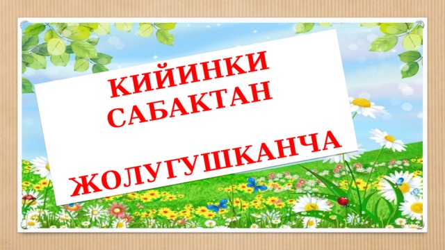 КИЙИНКИ САБАКТАН  ЖОЛУГУШКАНЧА 