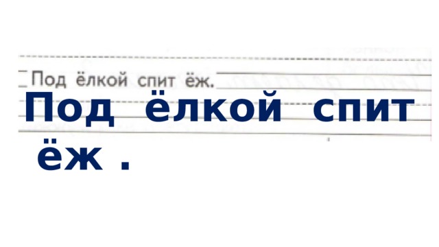 Под ёлкой спит ёж . 