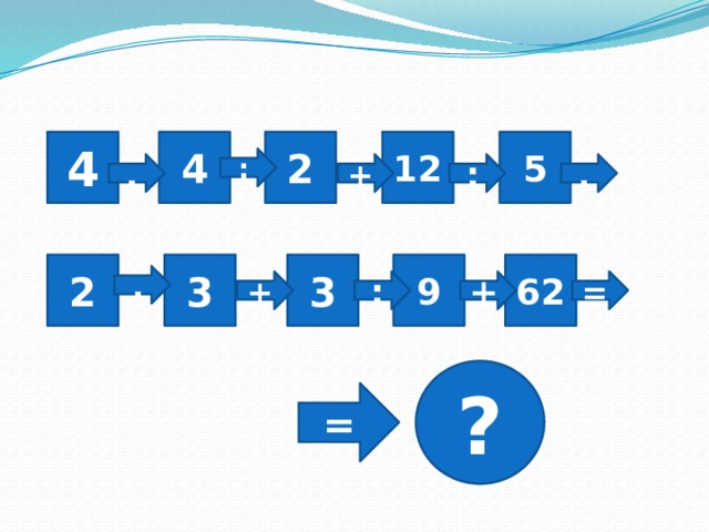 4 4 5 2 12 : + . : . 3 3 9 62 2 . + : + = ? = 