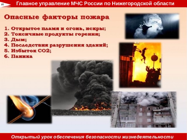 Главное управление МЧС России по Нижегородской области 10 Открытый урок обеспечения безопасности жизнедеятельности 