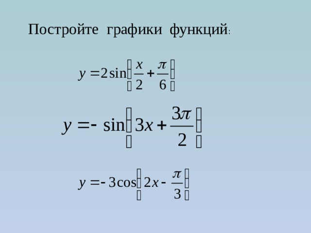 Постройте графики функций : 