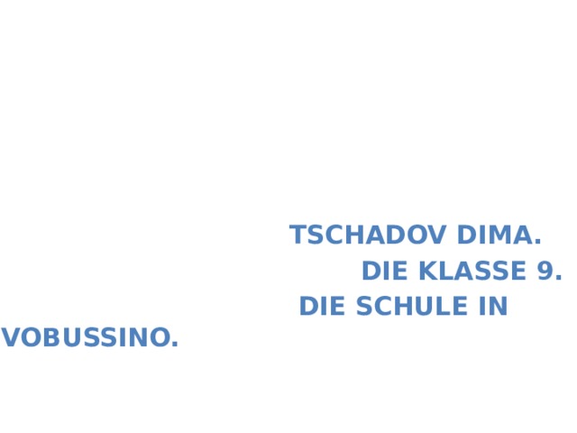     Tschadov Dima.  Die Klasse 9.  Die Schule in Novobussino. 